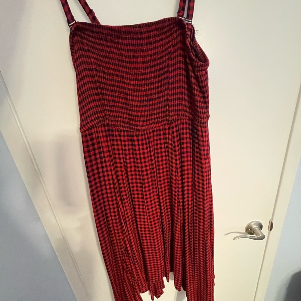 Torrid Red Asymmetrical Sundress with Spaghetti Straps